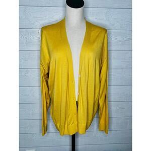 Banana Republic Factory "Forever Sweater" yellow  button front Cardigan Size XL